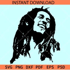 Bob Marley Portrait SVG, Bob Marley Vinyl Decal Sticker SVG, Bob Marley Portrait Silhouette SVG