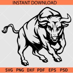 Charging Bull SVG, Angry Oxen SVG, Aggressive Bull SVG