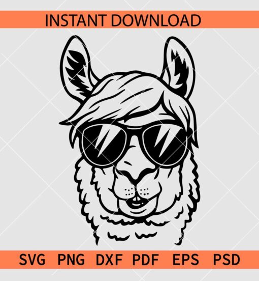 Cool Alpaca SVG, Papa Alpaca SVG, Alpaca with Sunglasses SVG