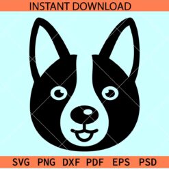 Dog Face svg, Cartoon dog face SVG, Dog face silhouette SVG, cute dog face SVG