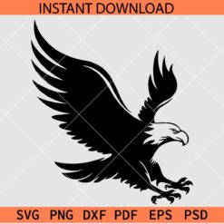 Eagle Landing SVG, Black Landing Eagle SVG, Landing Eagle Décor SVG