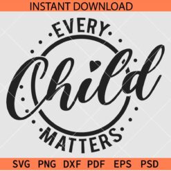 Every Child Matters Wreath SVG, Child Day Holiday SVG, Child Protection SVG