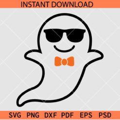 Ghost with Sunglasses SVG, Ghost with Bow SVG, Halloween Ghost with Bow SVG