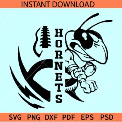 Hornets Football Ball SVG, Half Football Ball Hornets SVG, The hornets Football SVG