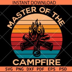 Master of the campfire retro circle svg, Campfire inside Retro circle SVG