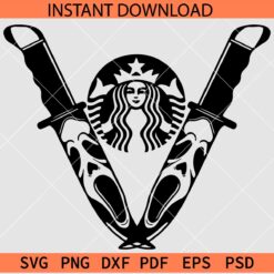 Scream Starbucks knives SVG, Knife scream ghost SVG