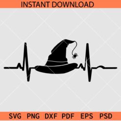 Witch hat heartbeat SVG, Witch hat heart rate SVG