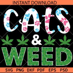 Cats and weed SVG, Cat Paw and weed SVG, 420 Cat SVG