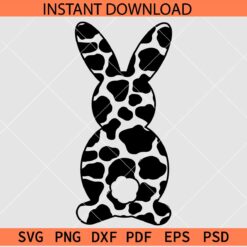 Cow print Easter bunny SVG, Animal Print Easter Bunny SVG