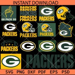 Green Bay Packers Bundle SVG, Green Bay Packers Logo Bundle SVG