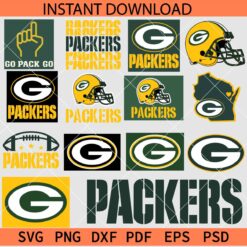 Green Bay Packers Bundle SVG, Green Bay Packers Logo Bundle SVG