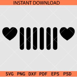 Jeep Grill Heart Symbol SVG, Jeep Lover SVG, Heart Jeep Grill SVG