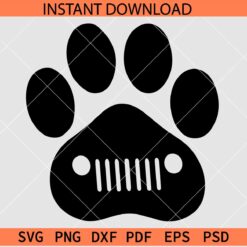 Jeep Grill Inside Dog Paw SVG, Jeep Dog SVG