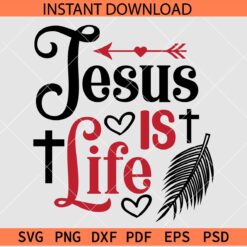 Jesus is Life Cross SVG, Easter Saying SVG, Christianity SVG