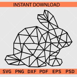 Polygonal bunny Sketch SVG, Geometric Bunny Décor SVG