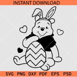 Winnie the Pooh Easter Egg SVG, Winnie the Pooh with Bunny Ears SVG