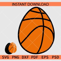 Easter egg basketball Stencil SVG, Layered basketball Easter egg SVG