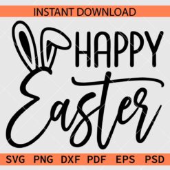 Happy Easter Bunny Ears Vector SVG