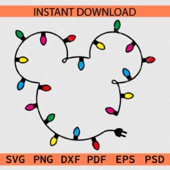 Mickey Head Christmas Lights SVG