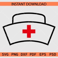 Nurse Hat Sketch SVG, Nurse Hat Line Art SVG