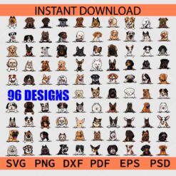 Peeking Dogs Colored mega Bundle SVG