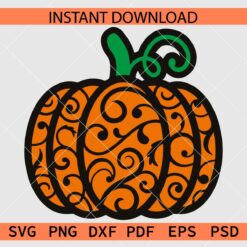 Pumpkin Layered Vector SVG, Colored Pumpkin Décor SVG