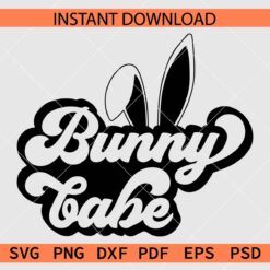 Retro Groove Bunny Babe Clipart SVG, Bunny Babe Silhouette SVG