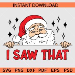 Santa Claus Peeking I saw that Clipart SVG