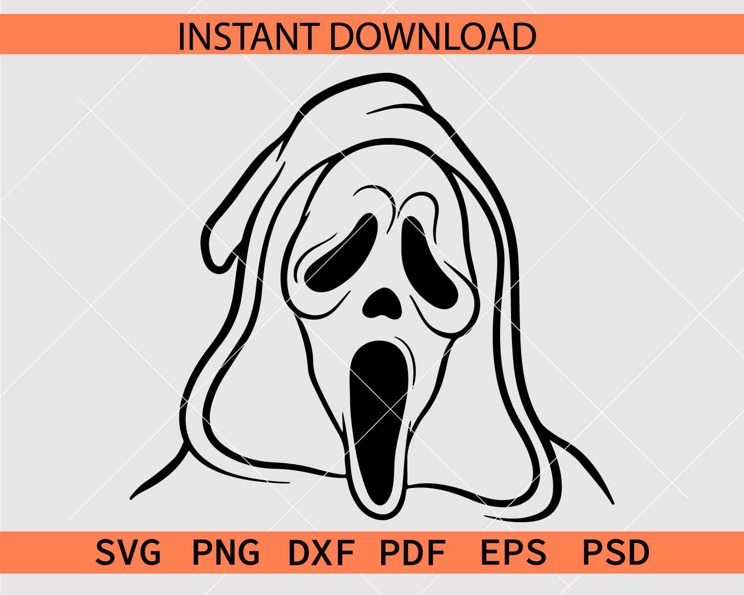 Screaming ghost outline Vector SVG