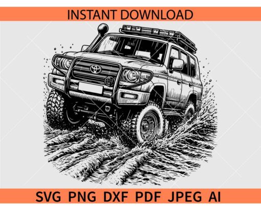 Toyota Landcruiser off road SVG, Land Cruiser 100-J SVG