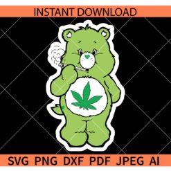 Joint smoking care bear SVG, Care Bear Smoking Marijuana SVG, 420 Care Bear SVG