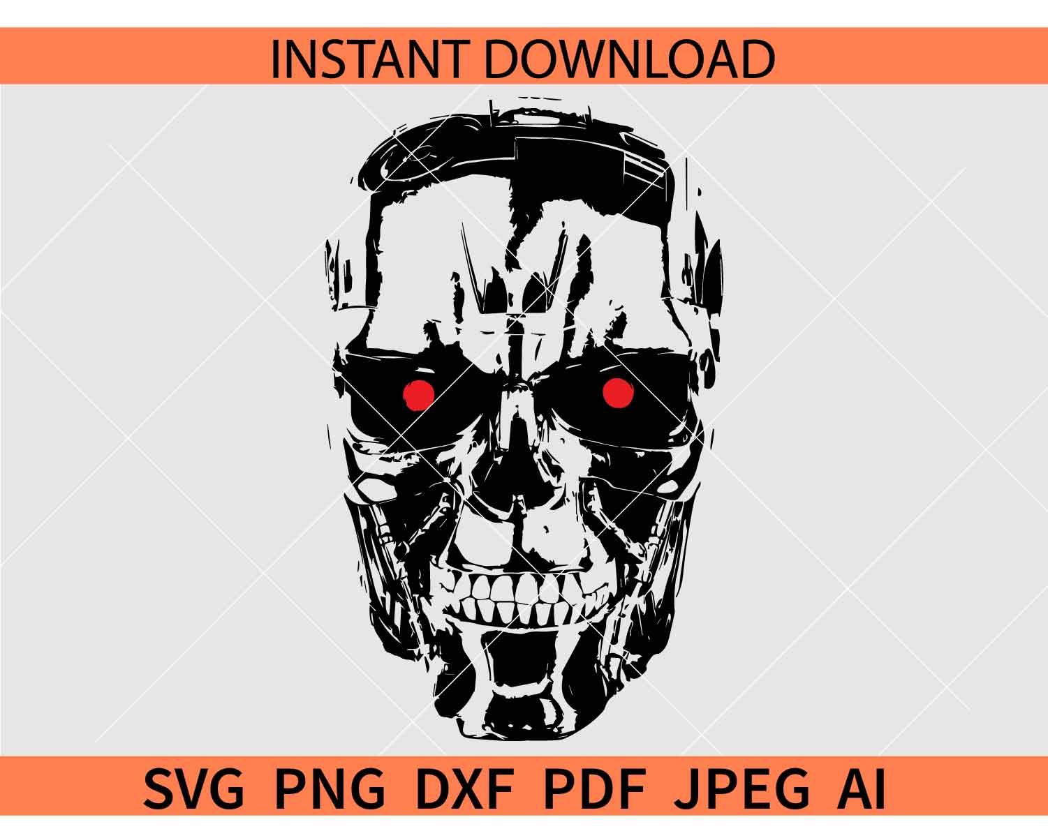 Terminator Skynet Skull SVG, Terminator SVG, Arnold Schwarzenegger SVG