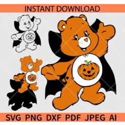 Care Bears Trick or Sweet SVG, Layered Halloween Care Bear SVG, Spooky care bear SVG