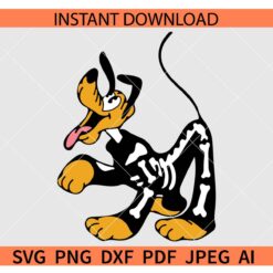 Disney Pluto Skeleton SVG, Disney Pluto Skeleton Halloween SVG 