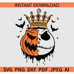 Pumpkin Jack Skellington SVG, Halloween Jack Skellington King SVG