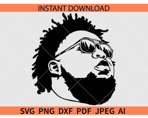 Rod Wave Sunglasses SVG, Rod wave Silhouette SVG, Rodwave American Rapper And Singer SVG