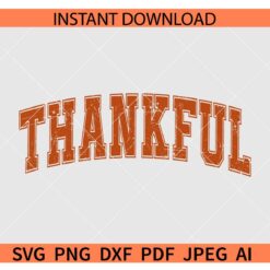 Thankful Varsity SVG, Varsity Font Thankful SVG