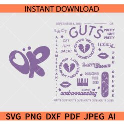 Vintage Olivia Rodrigo SVG, Olivia Rodrigo Guts Teenage Dream SVG, Guts playlist SVG