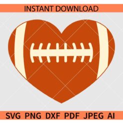 Football Ball Heart Symbol SVG, American Football Ball Heart SVG