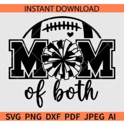 Football Ball Mom Of Both SVG, Pom Pom Football Mom Of Both SVG