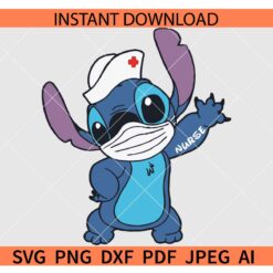 Nurse Stitch SVG, Stitch with Nurse Hat SVG