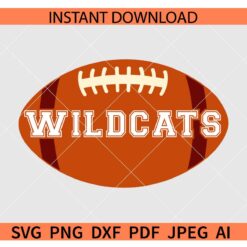 Wild Cats Football Ball SVG, American Football Ball SVG