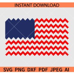 Zigzag Patriotic Flag SVG, 4th of July Flag Zig zag SVG, Zigzag US Flag SVG