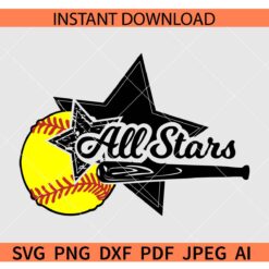 All Star softball SVG,  Softball Sports SVG