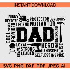 Dad word art typography SVG, Dad Word SVG, Dad Definition SVG, Fathers Day Dad SVG