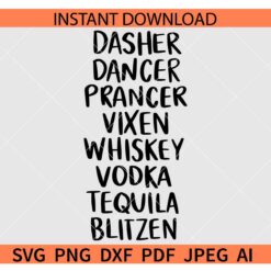 Funny Christmas Booze Brands SVG, Tequila SVG, Whiskey SVG, Vodka Svg, Drinking SVG