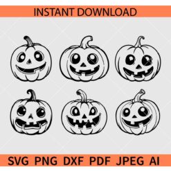 Jack o lantern svg, Halloween Pumpkin svg, Pumpkin Face svg, Halloween Pumpkin Bundle SVG