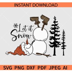 Let It Snow Svg , Snowman Christmas Tree Svg , Snowflake Let it Snow Svg, Winter Clipart SVG