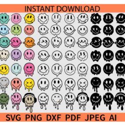 Smiley face svg bundle, smiley Icon Bundle svg, drippy smiley Face Bundle svg