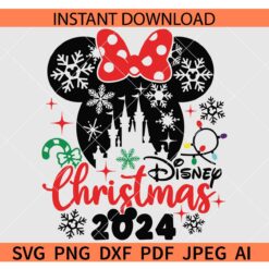 Disney Christmas 2024 Minnie SVG, Minnie Family Christmas 2024 SVG